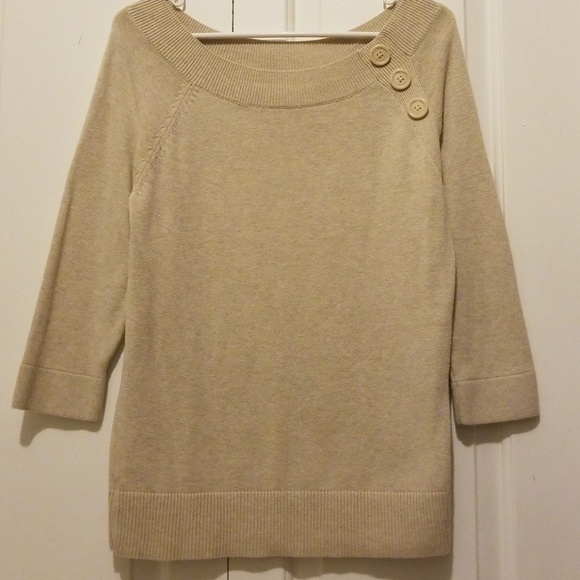 LOFT Sweaters - 4/$20 LOFT 3 Button Cozy Soft Beige Sweater-M